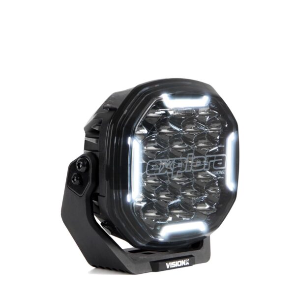 Vision X Explora 7" pyöreä LED lisävalo valkoisella parkilla