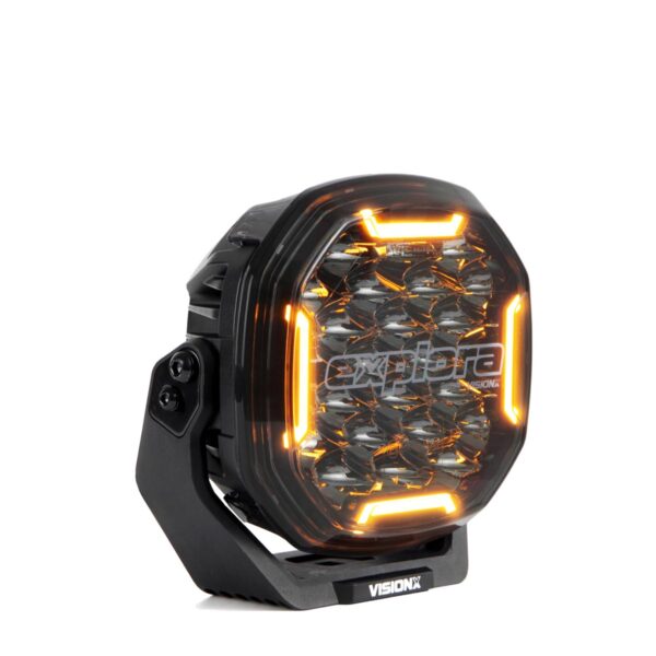 Vision X Explora 7" pyöreä LED lisävalo keltaisella parkilla