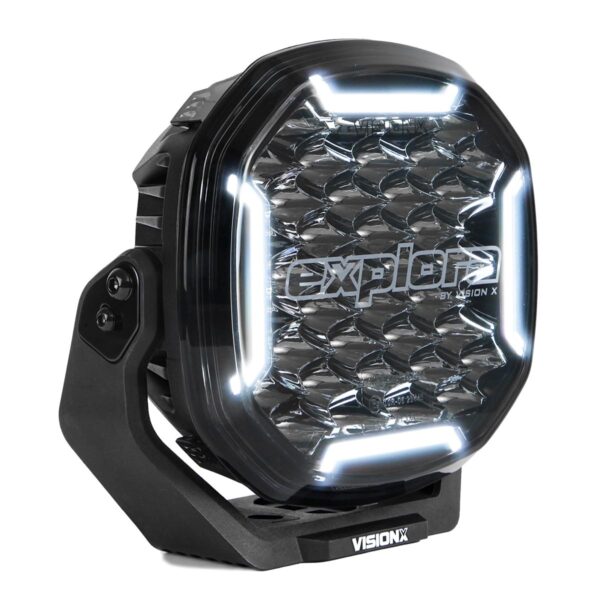 Vision X Explora 9" pyöreä LED lisävalo valkoisella parkilla